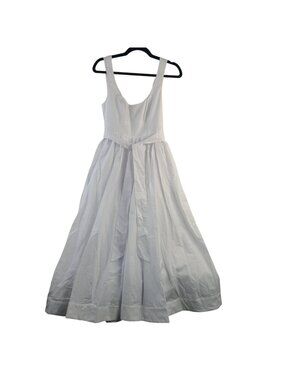 NEW Cinq à Sept White Kilah Dress Sleeveless Scoop Neck Maxi Cotton Blend Size 4